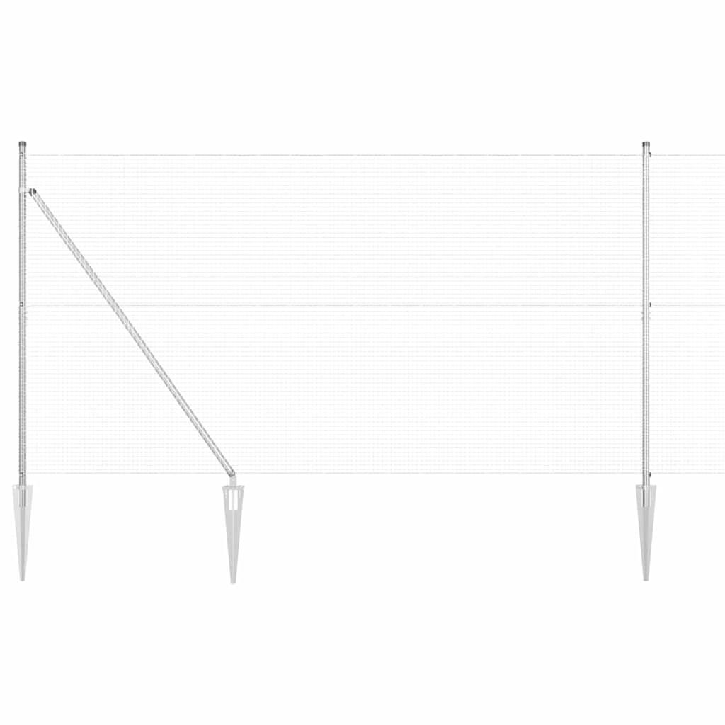Welded Wire Fence with Spikes Steel Silver Mesh