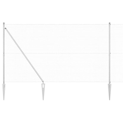 Welded Wire Fence with Spikes Steel Silver Mesh
