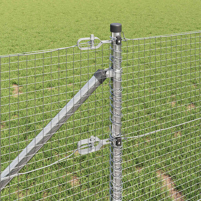 Welded Wire Fence with Spikes Steel Silver Mesh