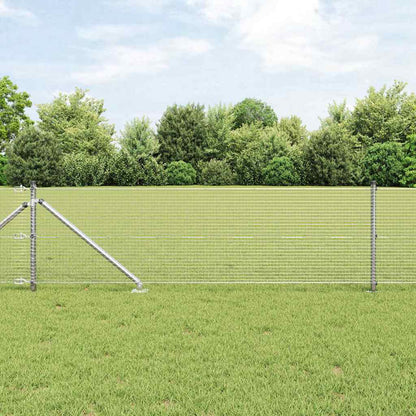 Welded Wire Fence with Spikes Steel Silver Mesh