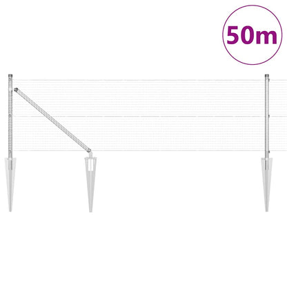 Welded Wire Fence with Spikes Steel Silver Mesh