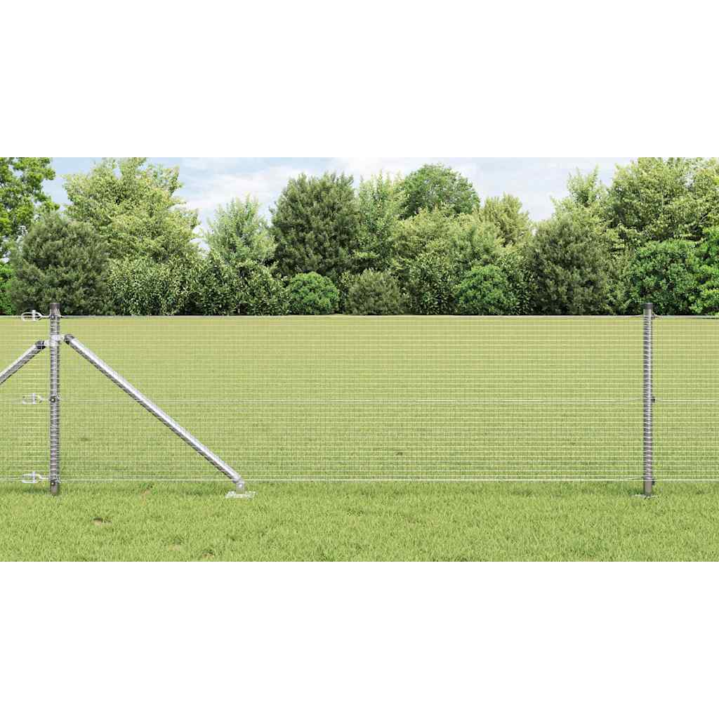 Welded Wire Fence with Spikes Steel Silver Mesh