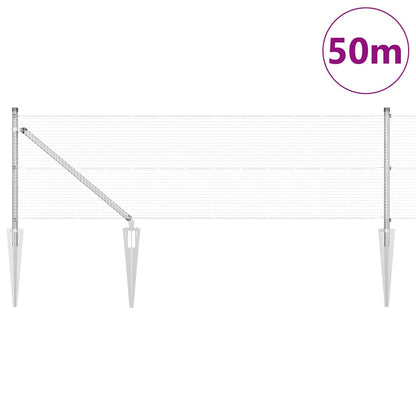 Welded Wire Fence with Spikes Steel Silver Mesh