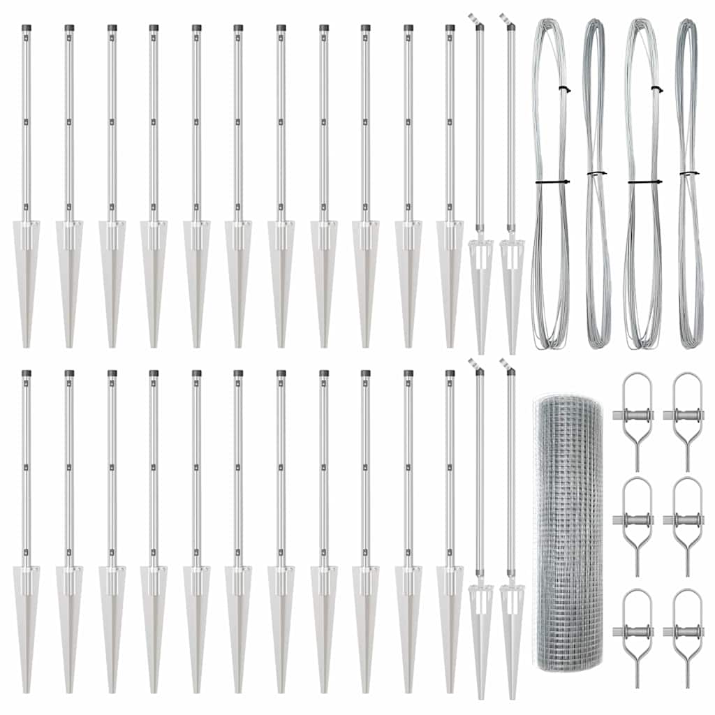 Fence Post Silver 50 x 1 m (12 x 12 mm mesh) Steel