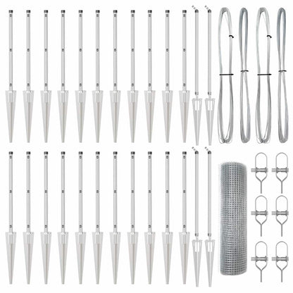 Fence Post Silver 50 x 1 m (12 x 12 mm mesh) Steel