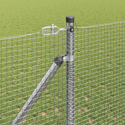 Welded Wire Fence with Spikes Steel Silver Mesh