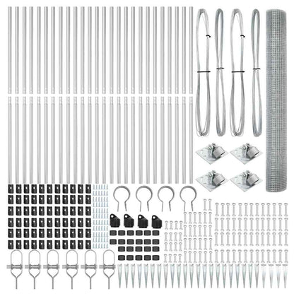 Welded Wire Fence with Spikes Steel Silver Mesh