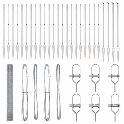 Welded Wire Fence with Spikes Steel Silver Mesh