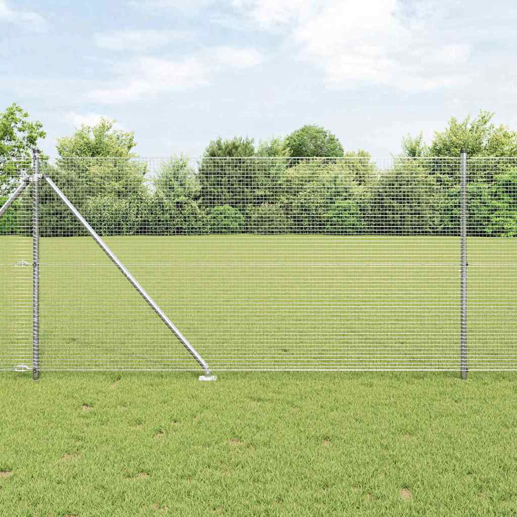 Welded Wire Fence with Spikes Steel Silver Mesh