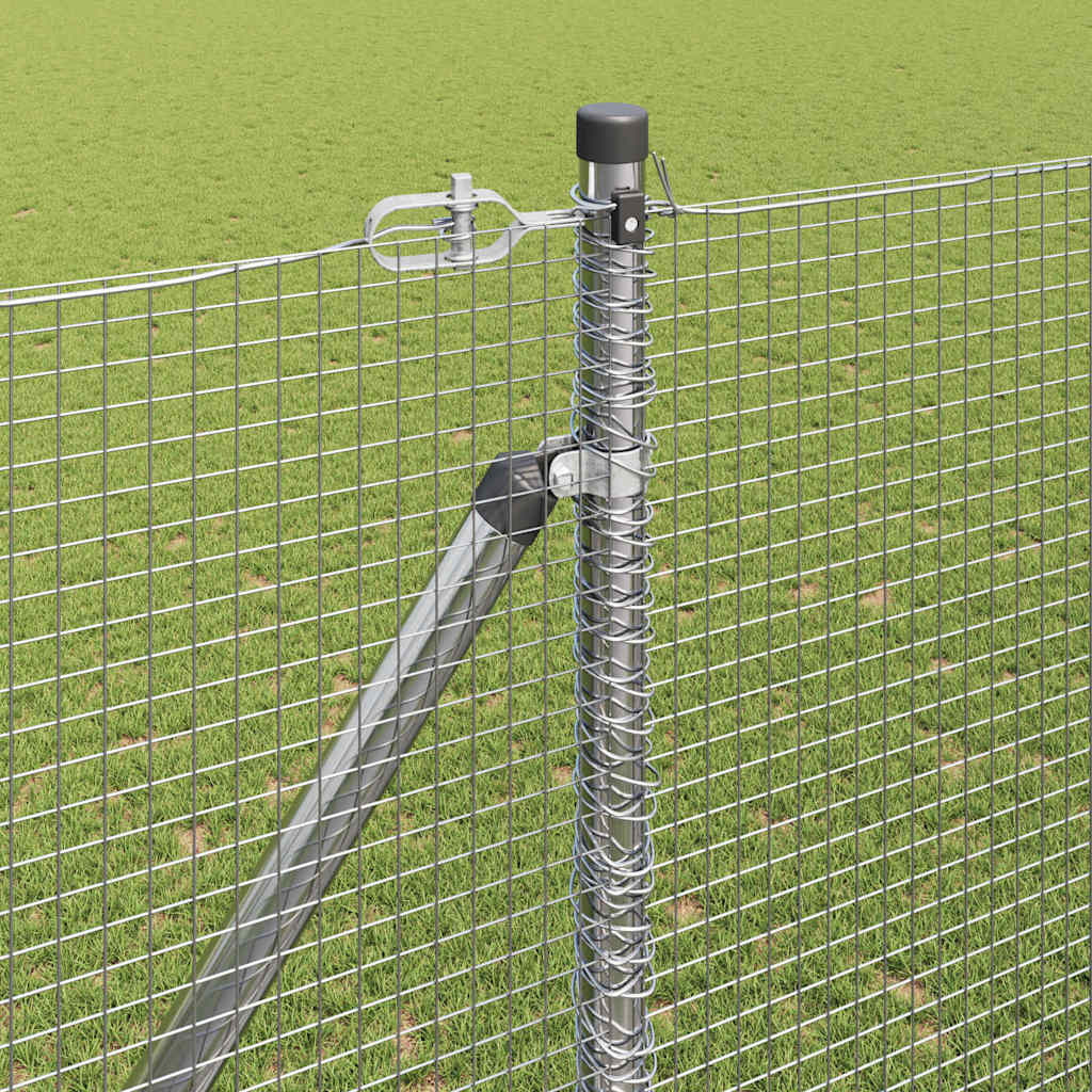 Welded Wire Fence with Spikes Steel Silver Mesh