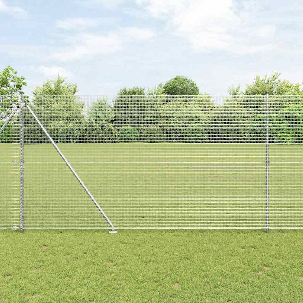 Welded Wire Fence with Spikes Steel Silver Mesh