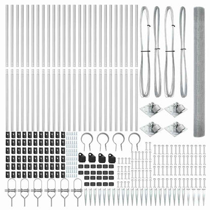 Welded Wire Fence with Spikes Steel Silver Mesh