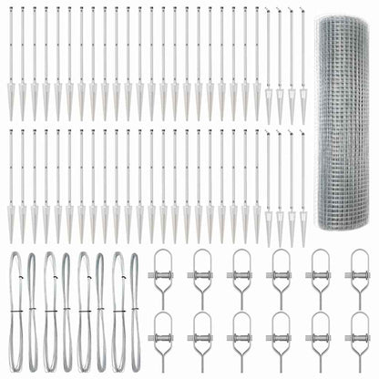 Welded Wire Fence with Spikes Steel Silver Mesh