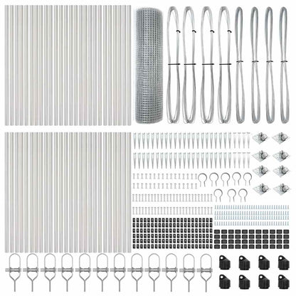 Welded Wire Fence with Spikes Steel Silver Mesh