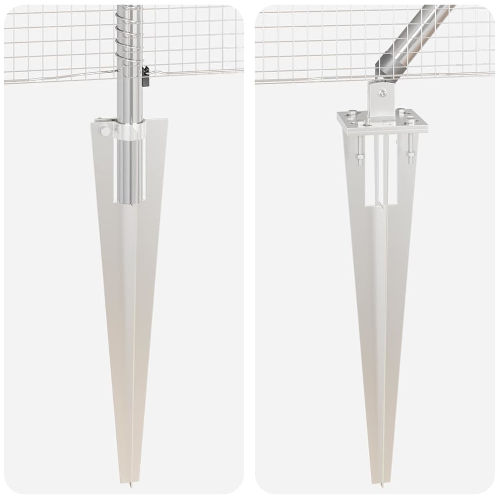 Fence Post Silver 100 x 0.4 m (16 x 16 mm mesh) Steel