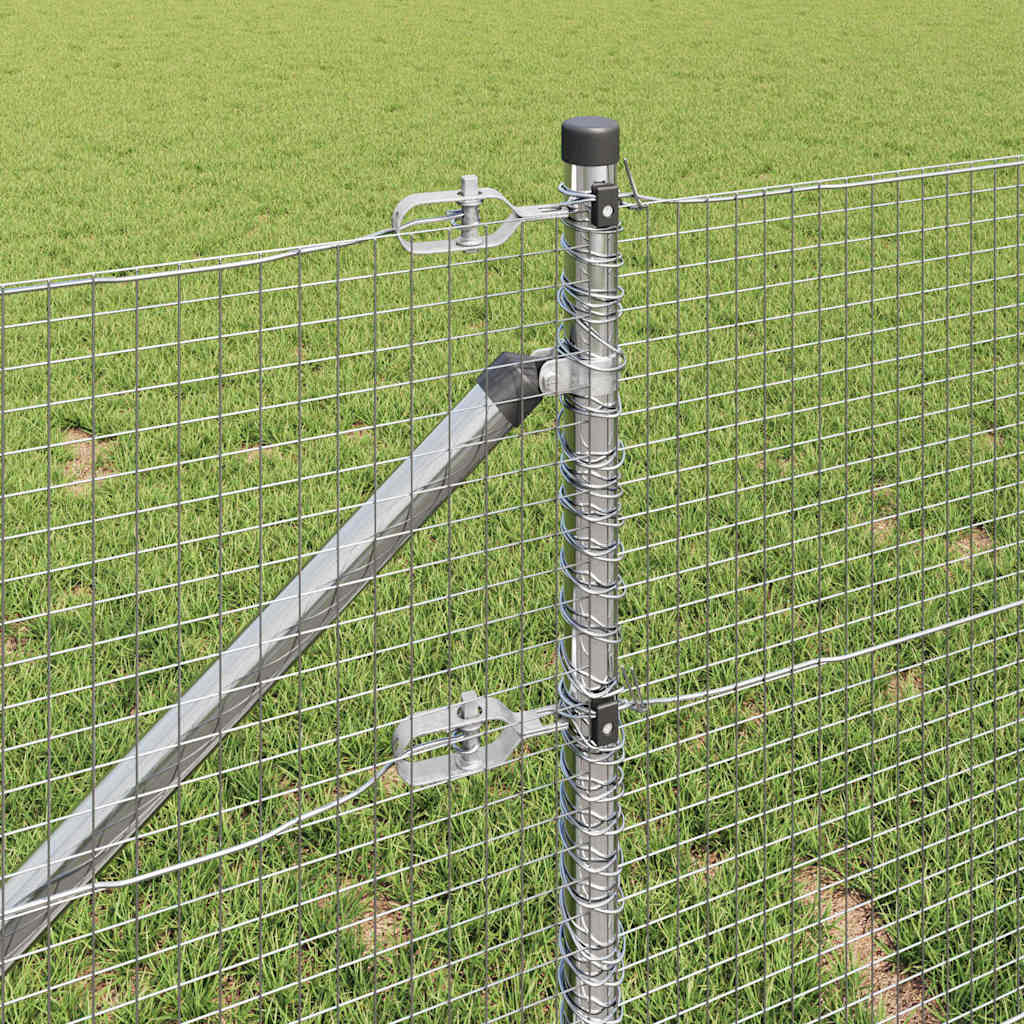 Welded Wire Fence with Spikes Steel Silver Mesh