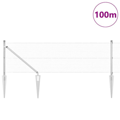 Welded Wire Fence with Spikes Steel Silver Mesh