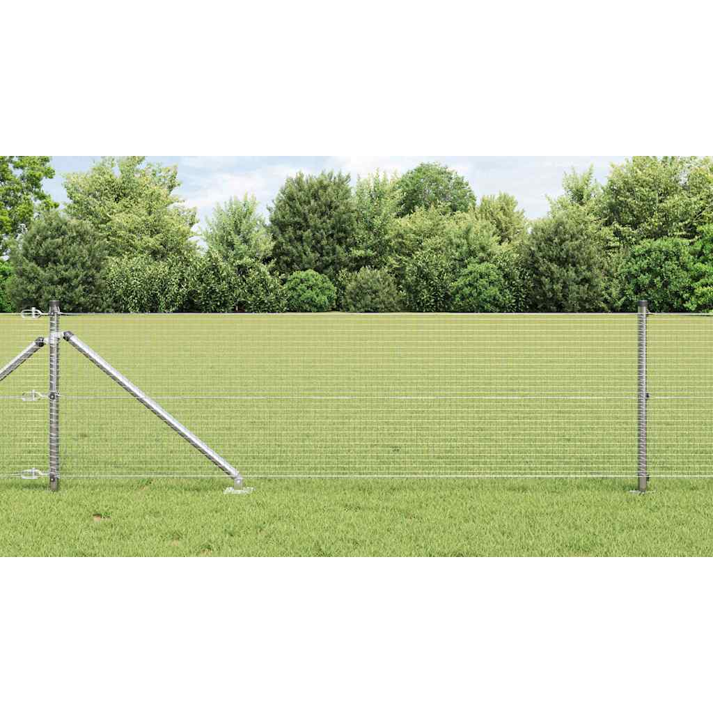 Welded Wire Fence with Spikes Steel Silver Mesh