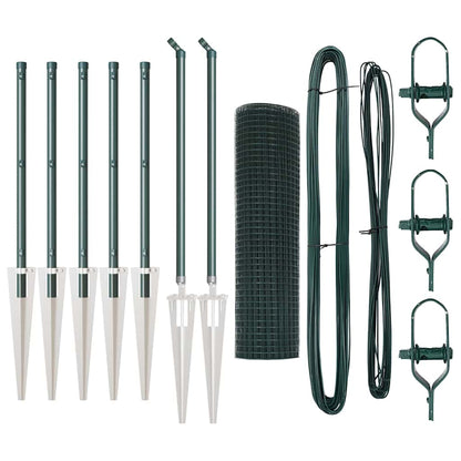 Welded Wire Fence with Spikes Steel and PVC Green Mesh