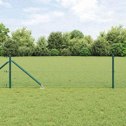 Welded Wire Fence with Spikes Steel and PVC Green Mesh