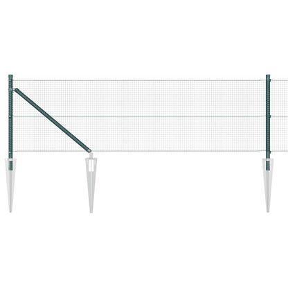 Welded Wire Fence with Spikes Steel and PVC Green Mesh