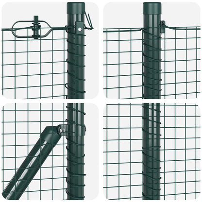 Welded Wire Fence with Spikes Steel and PVC Green Mesh