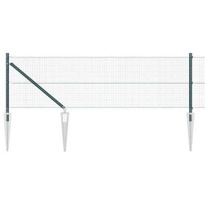 Welded Wire Fence with Spikes Steel and PVC Green Mesh