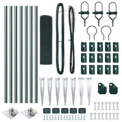 Welded Wire Fence with Spikes Steel and PVC Green Mesh