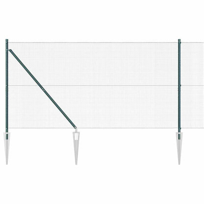 Welded Wire Fence with Spikes Steel and PVC Green Mesh
