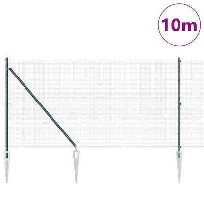 Welded Wire Fence with Spikes Steel and PVC Green Mesh
