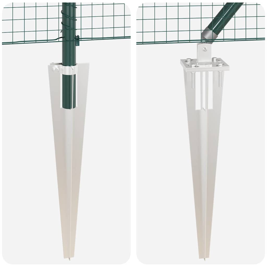 Welded Wire Fence with Spikes Steel and PVC Green Mesh