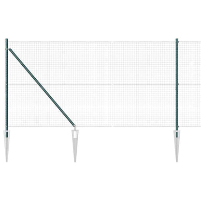 Welded Wire Fence with Spikes Steel and PVC Green Mesh