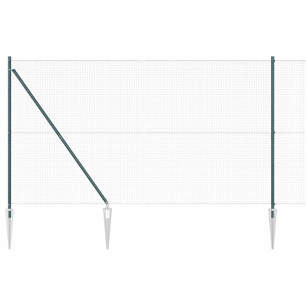 Welded Wire Fence with Spikes Steel and PVC Green Mesh