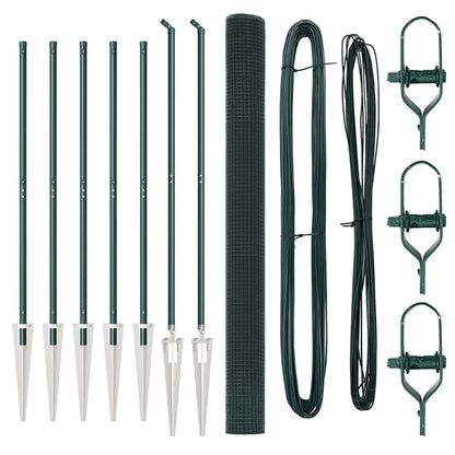 Welded Wire Fence with Spikes Steel and PVC Green Mesh
