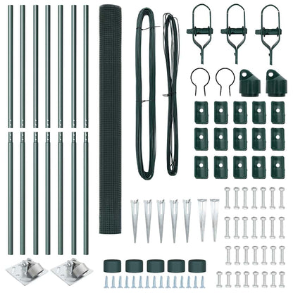 Welded Wire Fence with Spikes Steel and PVC Green Mesh