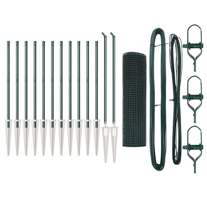 Welded Wire Fence with Spikes Steel Green Mesh