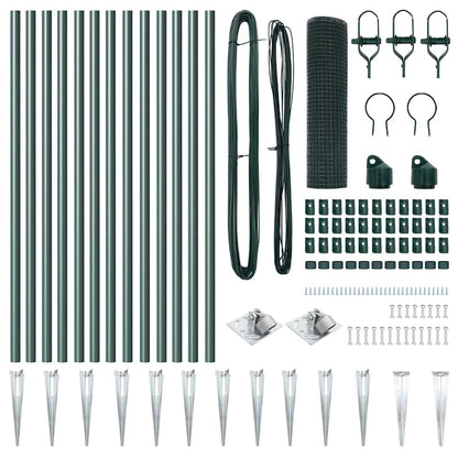 Welded Wire Fence with Spikes Steel Green Mesh
