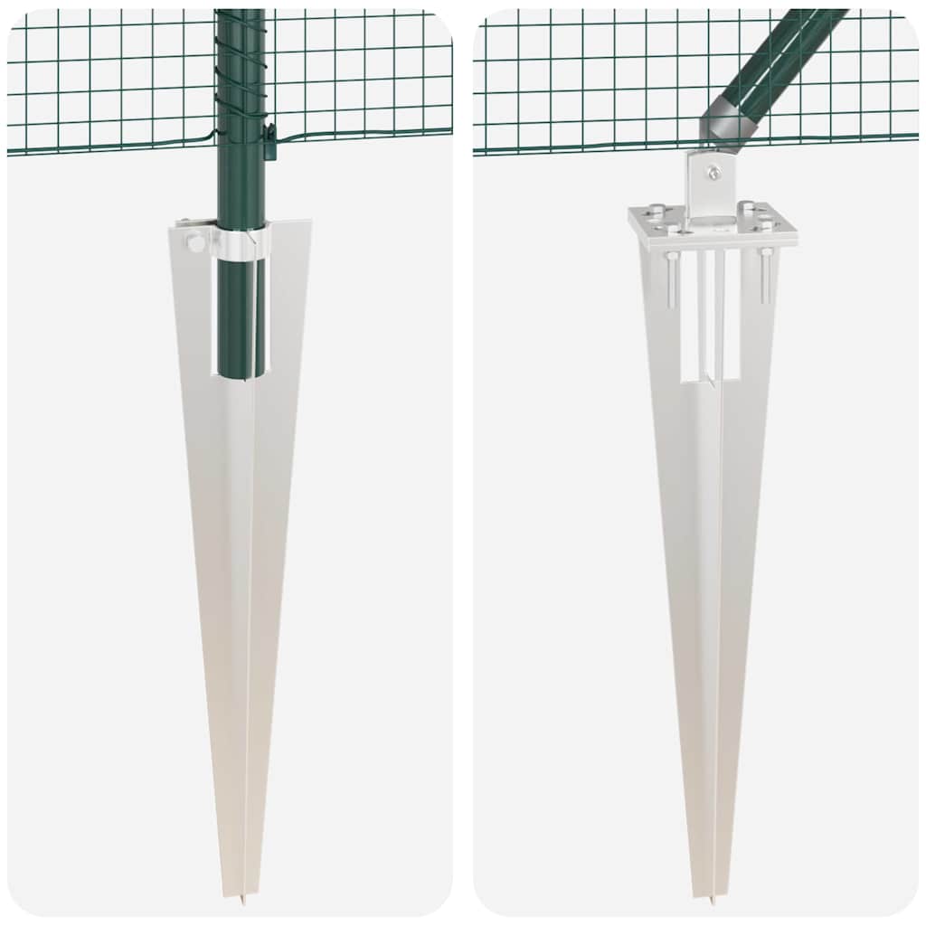 Welded Wire Fence with Spikes Steel and PVC Green Mesh