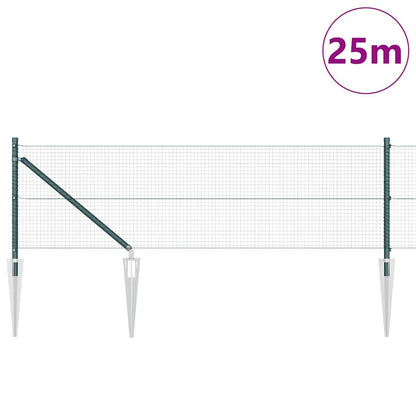 Welded Wire Fence with Spikes Steel and PVC Green Mesh