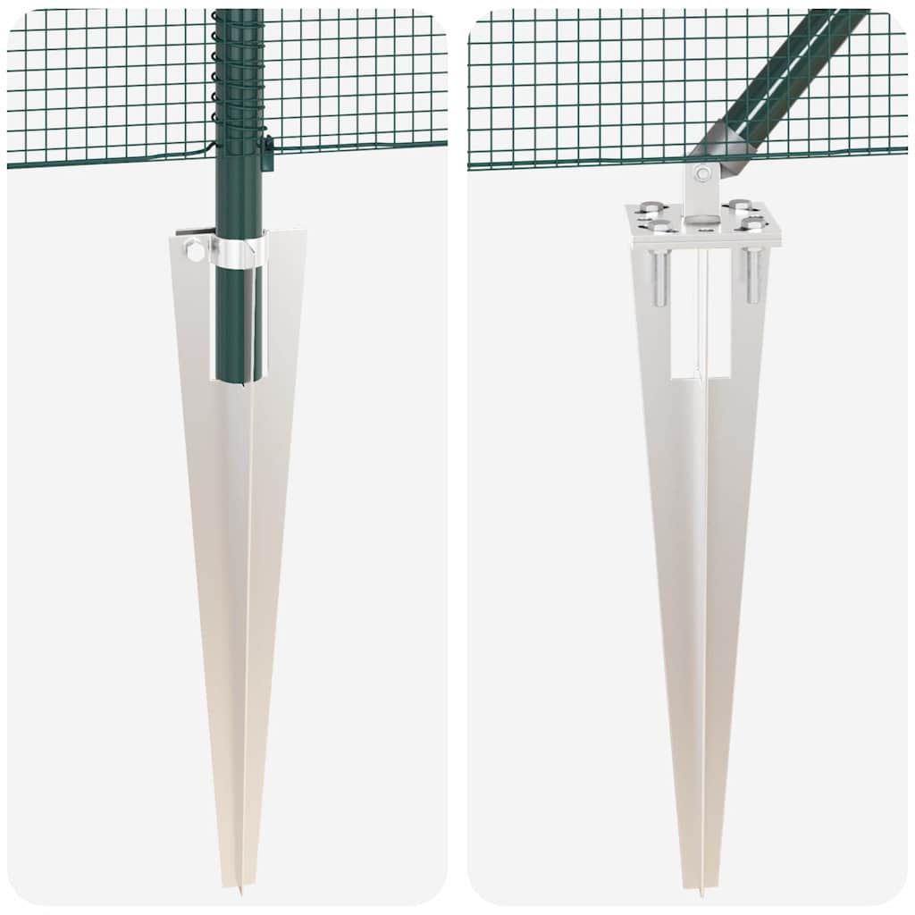 Welded Wire Fence with Spikes Steel and PVC Green Mesh