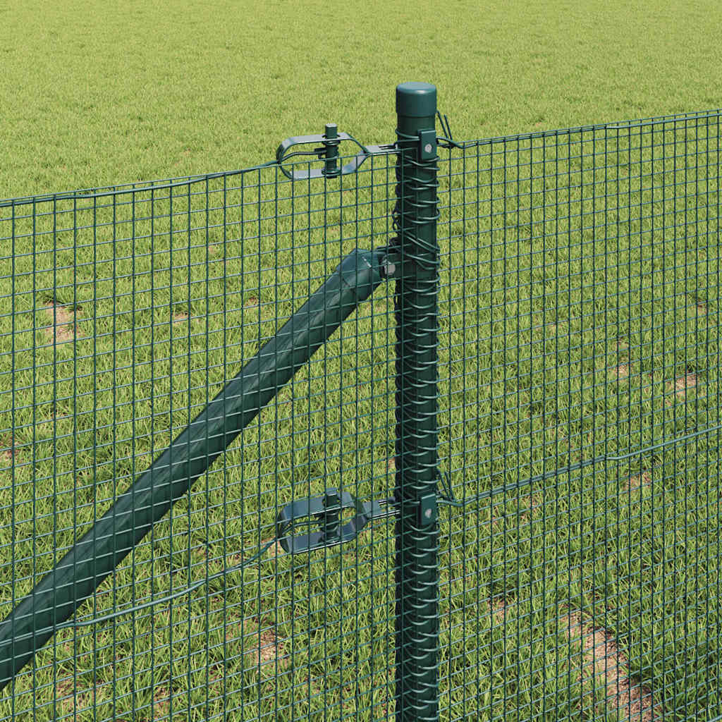 Welded Wire Fence with Spikes Steel and PVC Green Mesh
