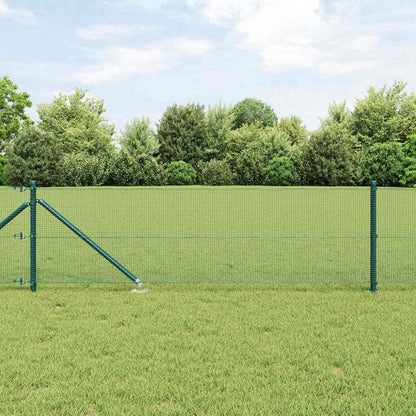 Welded Wire Fence with Spikes Steel and PVC Green Mesh