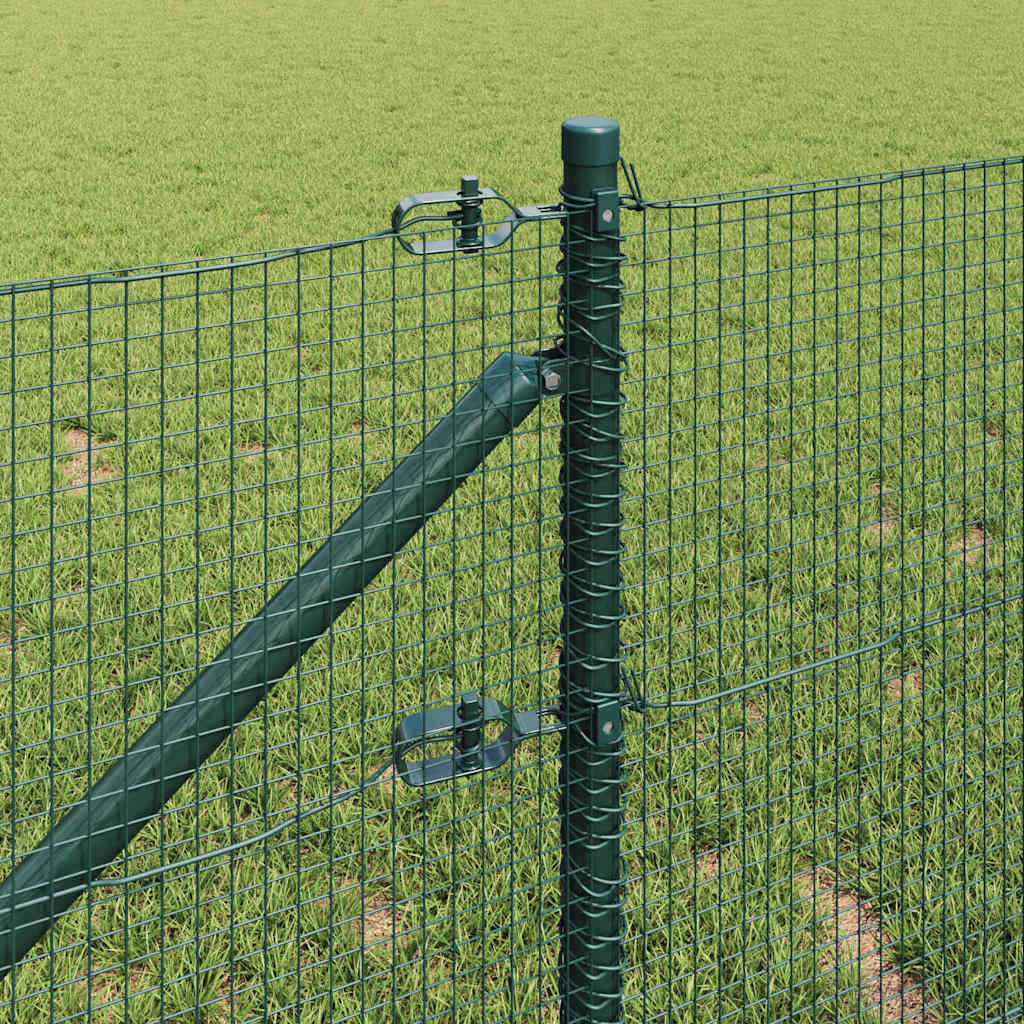 Welded Wire Fence with Spikes Steel and PVC Green Mesh