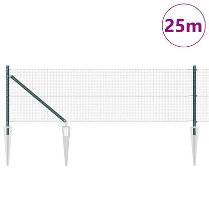 Welded Wire Fence with Spikes Steel and PVC Green Mesh