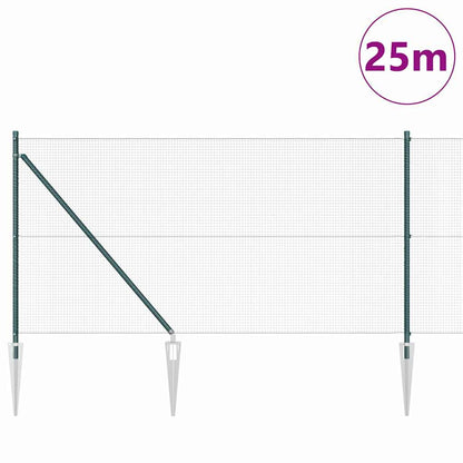 Welded Wire Fence with Spikes Steel Green Mesh