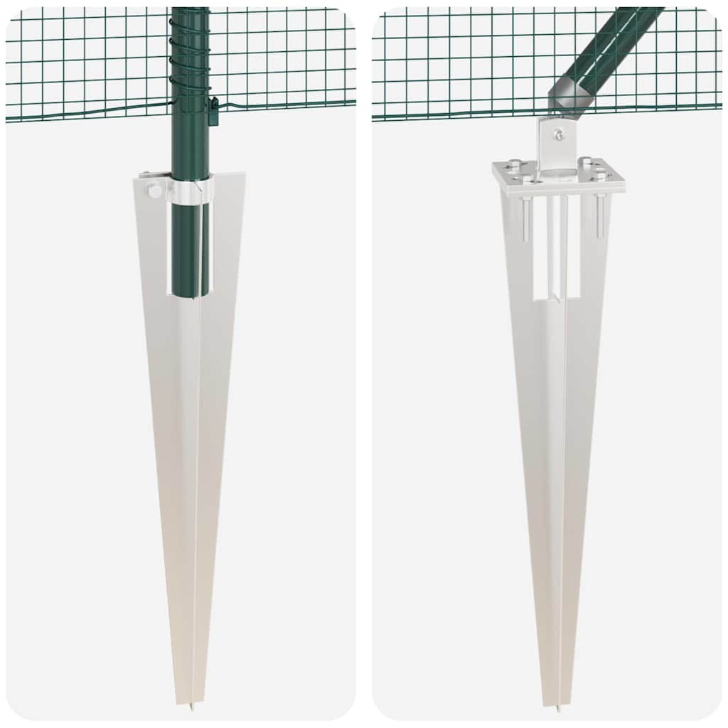 Welded Wire Fence with Spikes Steel and PVC Green Mesh