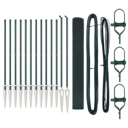 Welded Wire Fence with Spikes Steel and PVC Green Mesh
