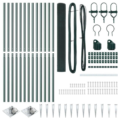 Welded Wire Fence with Spikes Steel and PVC Green Mesh