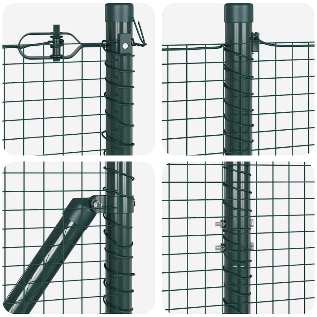 Welded Wire Fence with Spikes Steel and PVC Green Mesh