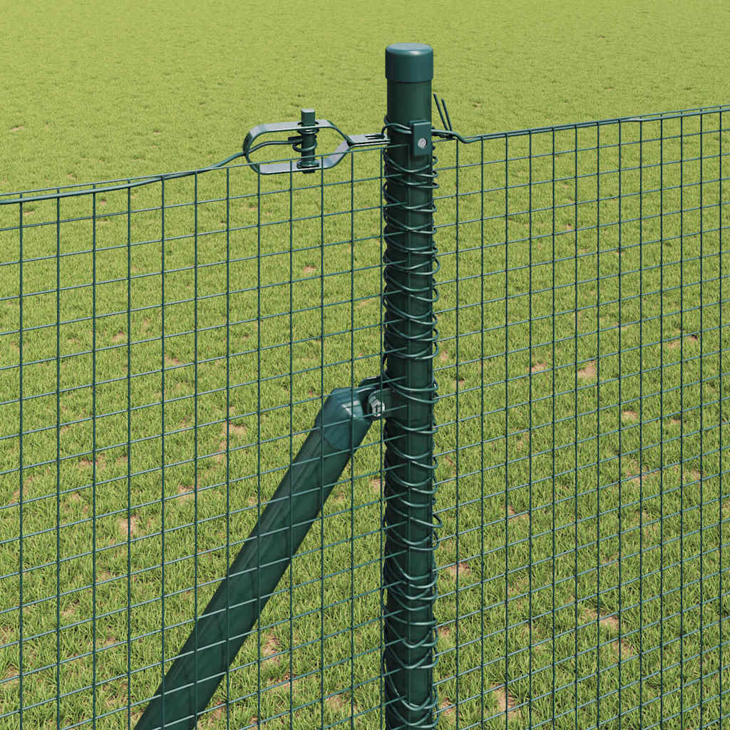 Welded Wire Fence with Spikes Steel and PVC Green Mesh